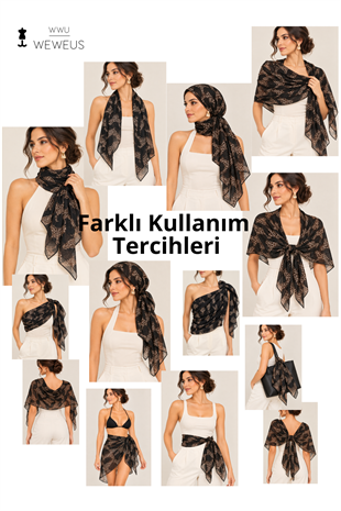 WeWeus Ultra Lüks Kaplan Desen Tek Omuz Şalı & Fular 90x180 cm