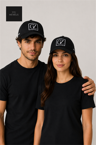 WeWeus Gazze GZ İşlemeli Siyah Spor Unisex Kadın Erkek Şapka