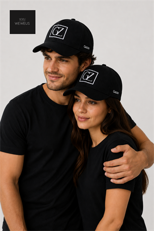 WeWeus Gazze GZ İşlemeli Siyah Spor Unisex Kadın Erkek Şapka