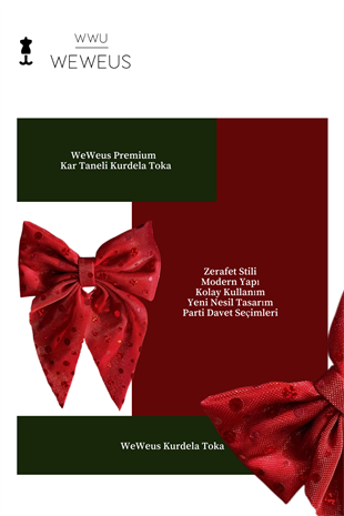 WeWeus Yeni Yıl Kırmızı Pullu Kurdela Fiyonk Toka