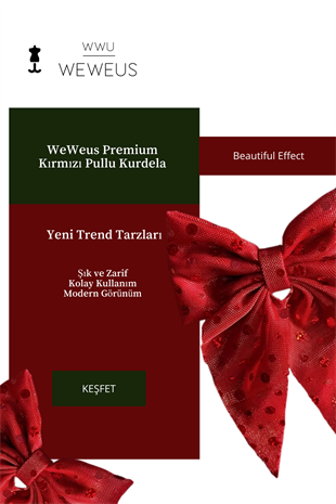 WeWeus Yeni Yıl Kırmızı Pullu Kurdela Fiyonk Toka