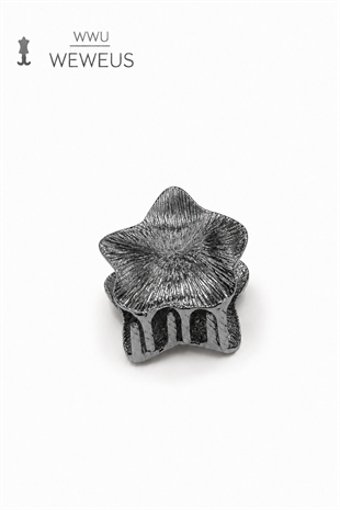 WeWeus Yıldız Koyu Gri Parlak Metal Mini Premium Mandal Toka