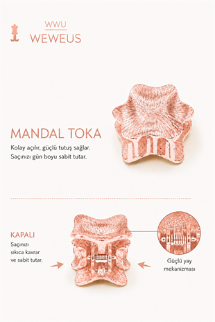 WeWeus Yıldız Rose Metal Mini Premium Mandal Toka