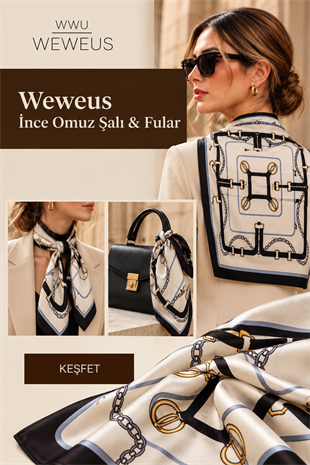 WeWeus Zincir Desen İnce Omuz Şalı & Fular 90x90 cm