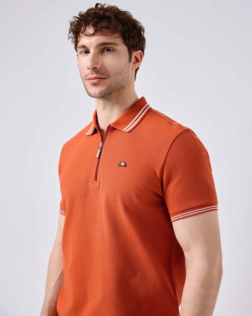 Ellesse 6SM5051-BR Erkek Polo Yaka Tişört - Kiremit