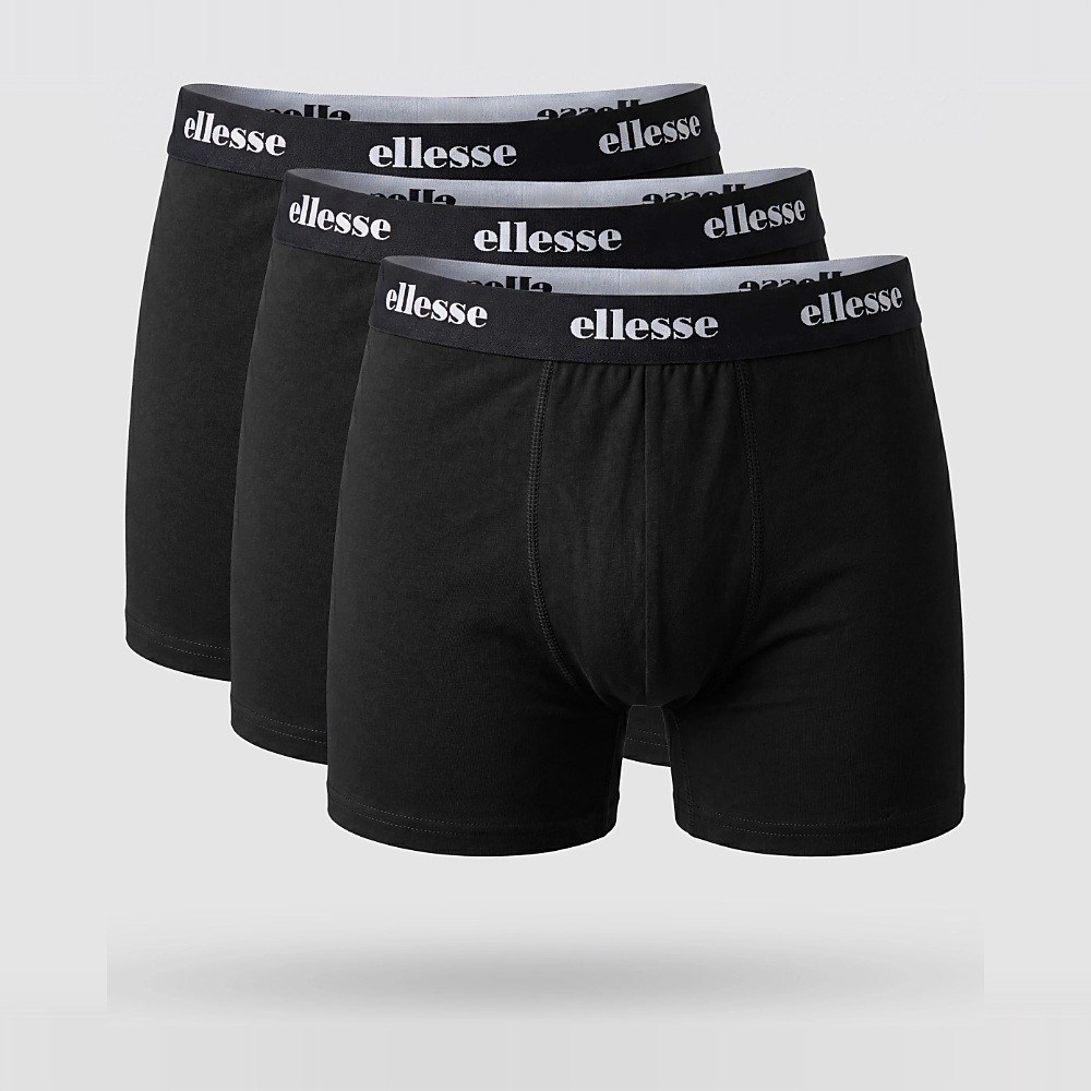 Ellesse 6SM9002-BKBKBK Erkek 3'lü Pamuklu Boxer - Siyah