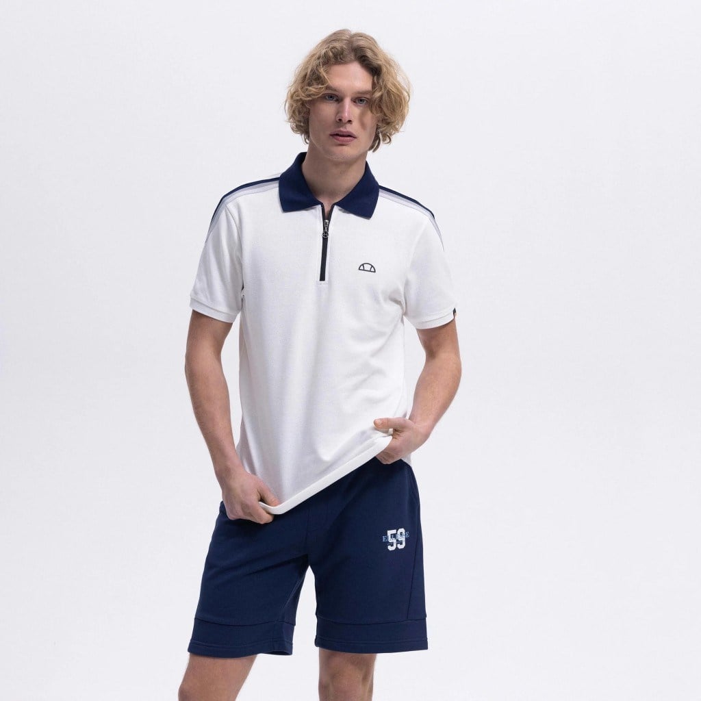 Ellesse Erkek Polo Yaka Kırık Beyaz Tişört - EM169-1-OF