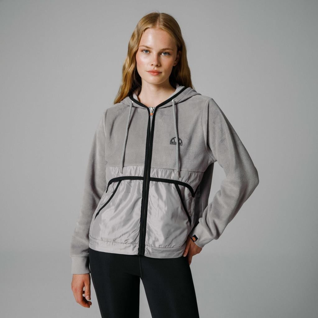 Ellesse Fermuarlı Kapüşonlu Kadın Gri Ceket EF188