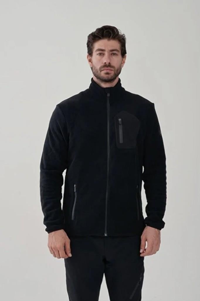 Exuma 2312003 Erkek Tam Fermuarlı Polar Siyah