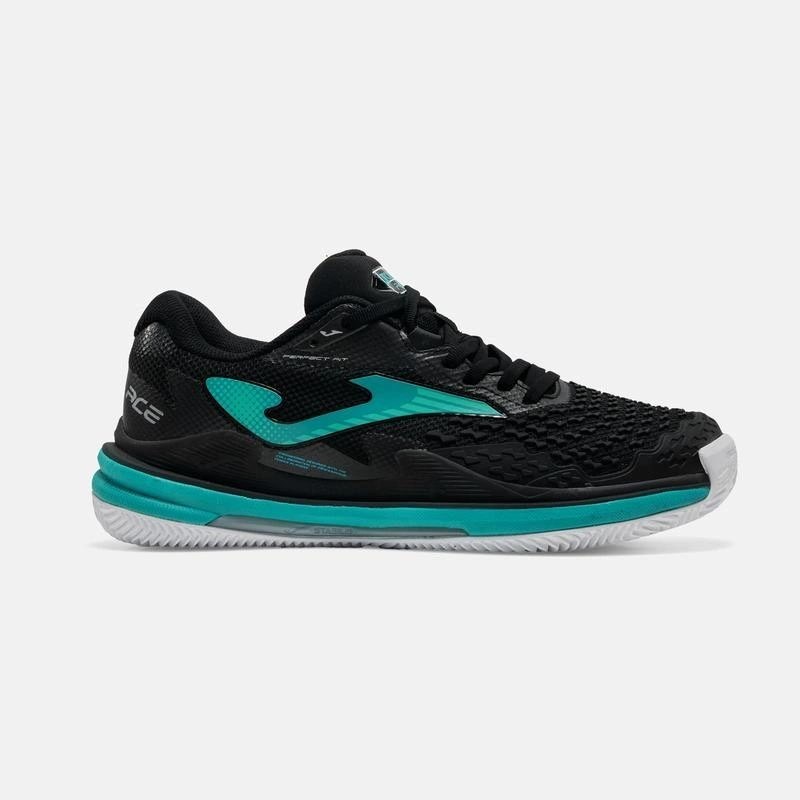 Joma TACES2601AC Ace Sert & Toprak Kort Tenis Erkek Ayakkabısı - Siyah/Turkuaz