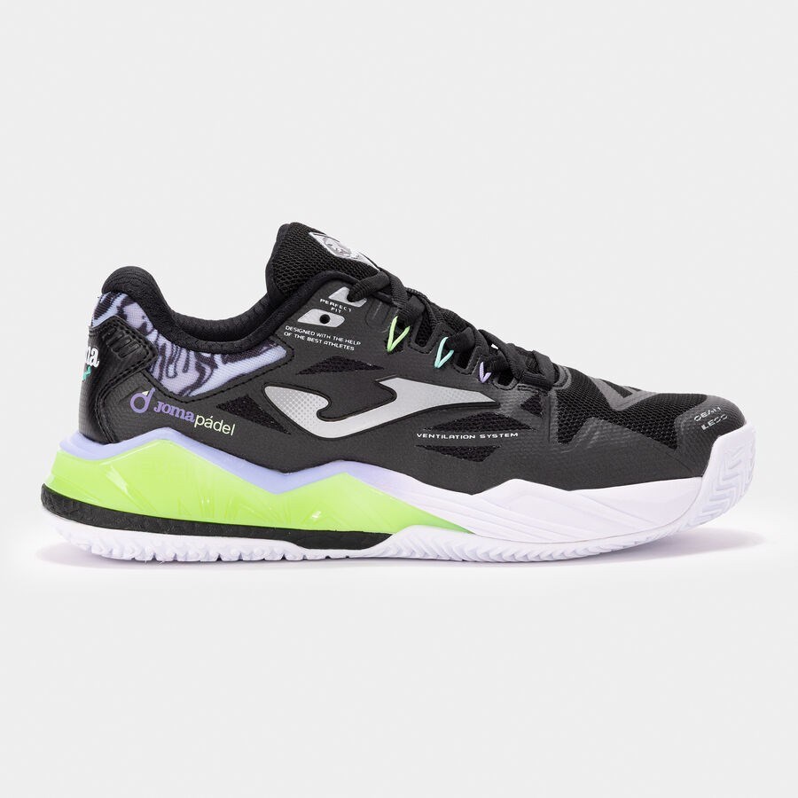 Joma TSPILS2601OM Spin Kadın Padel Ayakkabısı Siyah/Lime