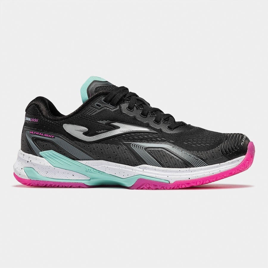 Joma TULLS2601OM Ultra Light Lady Toprak Kort Tenis & Padel Kadın Ayakkabısı - Siyah/Pembe