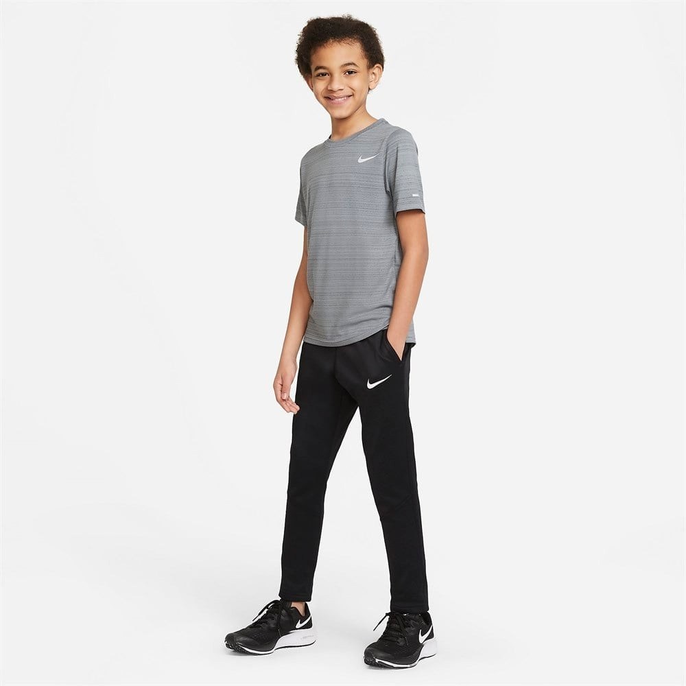 NIKE  DD3055-084 Dri FIT Miler Erkek Çocuk Gri Tişört