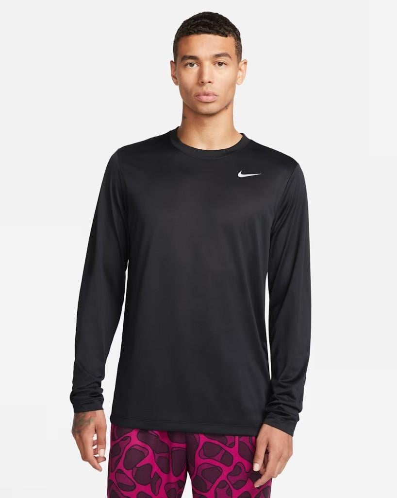 Nike Dri-FIT Legend DX0993-010 Erkek Uzun Kollu Tişört - Siyah