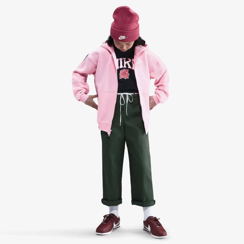 NIKE  FD2931-690 Club Fleece Genç Çocuk Pembe Kapüşonlu Sweat