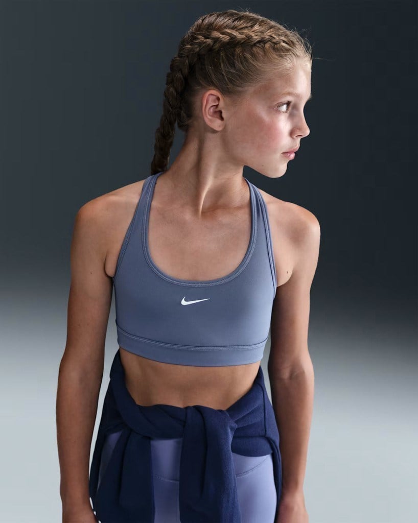 Nike FJ7161-499 Swoosh Kızlar Spor Sütyeni - Lila