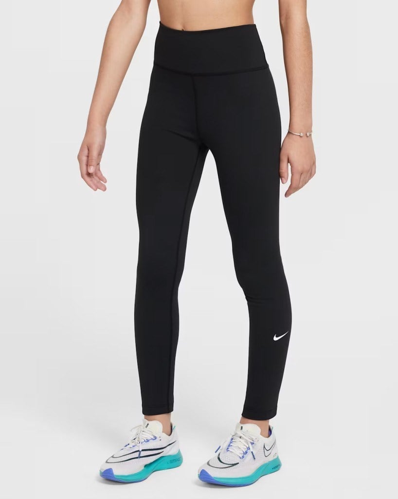 Nike FZ5605-010 One Dri-FIT Yüksek Belli Genç Çocuk (Kız) Taytı - Siyah