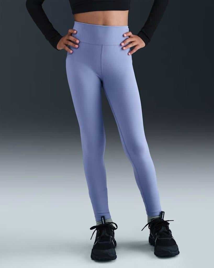 Nike FZ5605-499 One Dri-FIT Yüksek Belli Genç Çocuk (Kız) Taytı - Mor