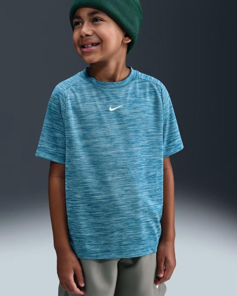 Nike HJ3771-301 Dri-FIT Kısa Kollu Genç Çocuk Tişört - Mavi