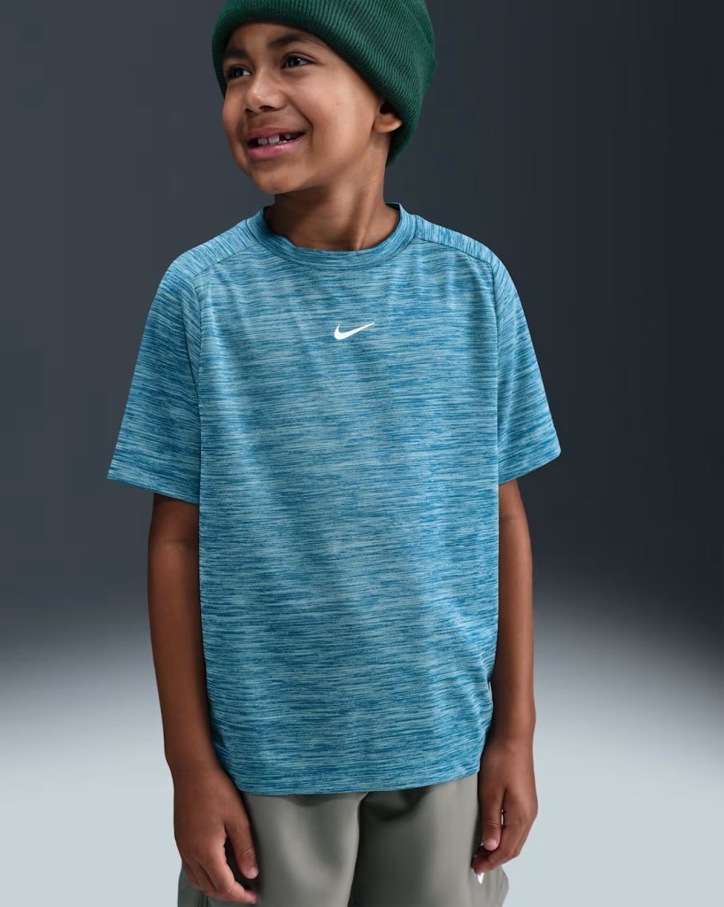 Nike HJ3771-301 Dri-FIT Kısa Kollu Genç Çocuk Tişört - Mavi