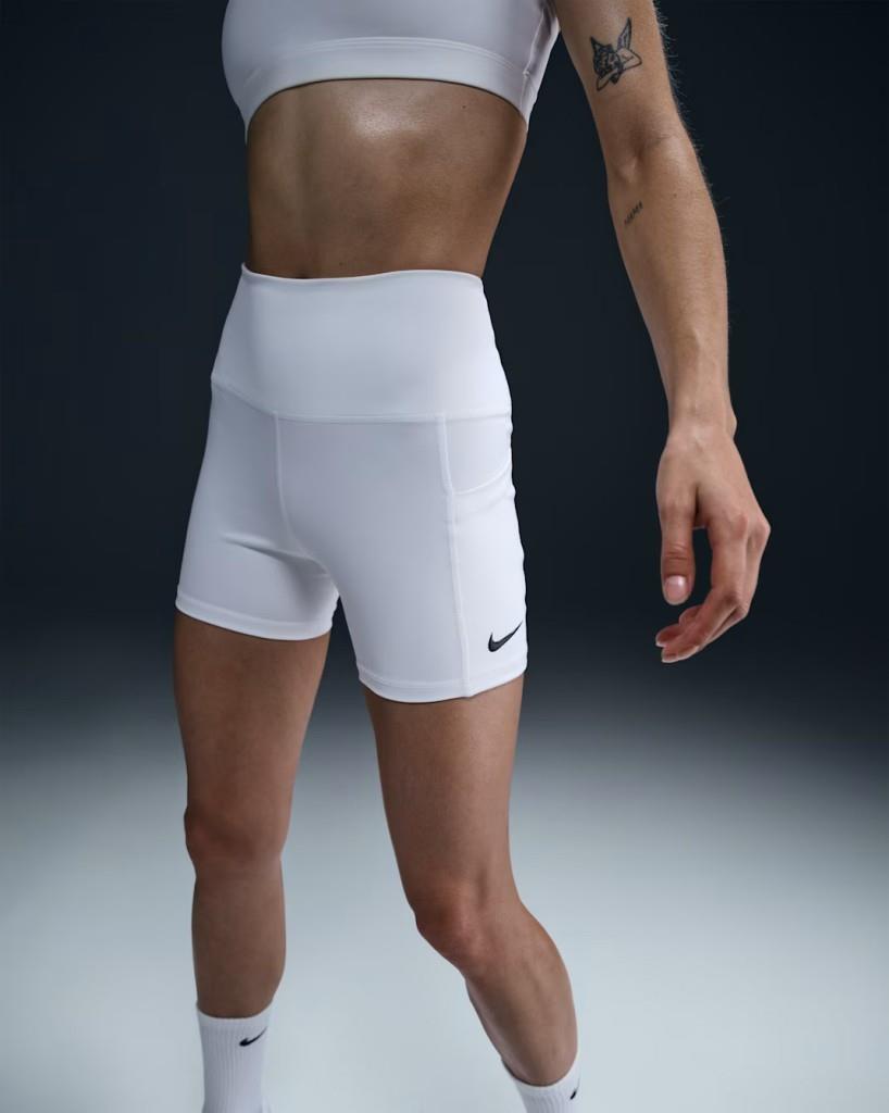 NikeCourt FZ6677-101 Dri-FIT Cepli Kadın Tenis Şortu - Beyaz