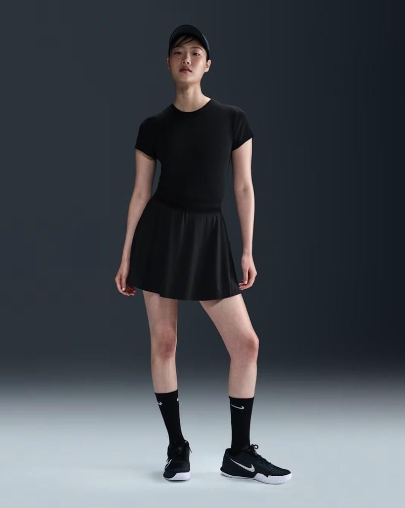 NikeCourt FZ6726-010 Ace Advantage Dri-FIT Kadın Tenis Eteği - Siyah