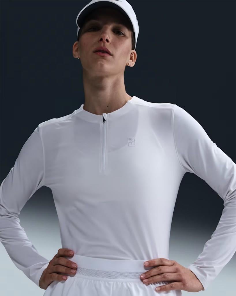 NikeCourt FZ6737-100 Advantage Dri-FIT Kadın Tenis Üstü - Beyaz