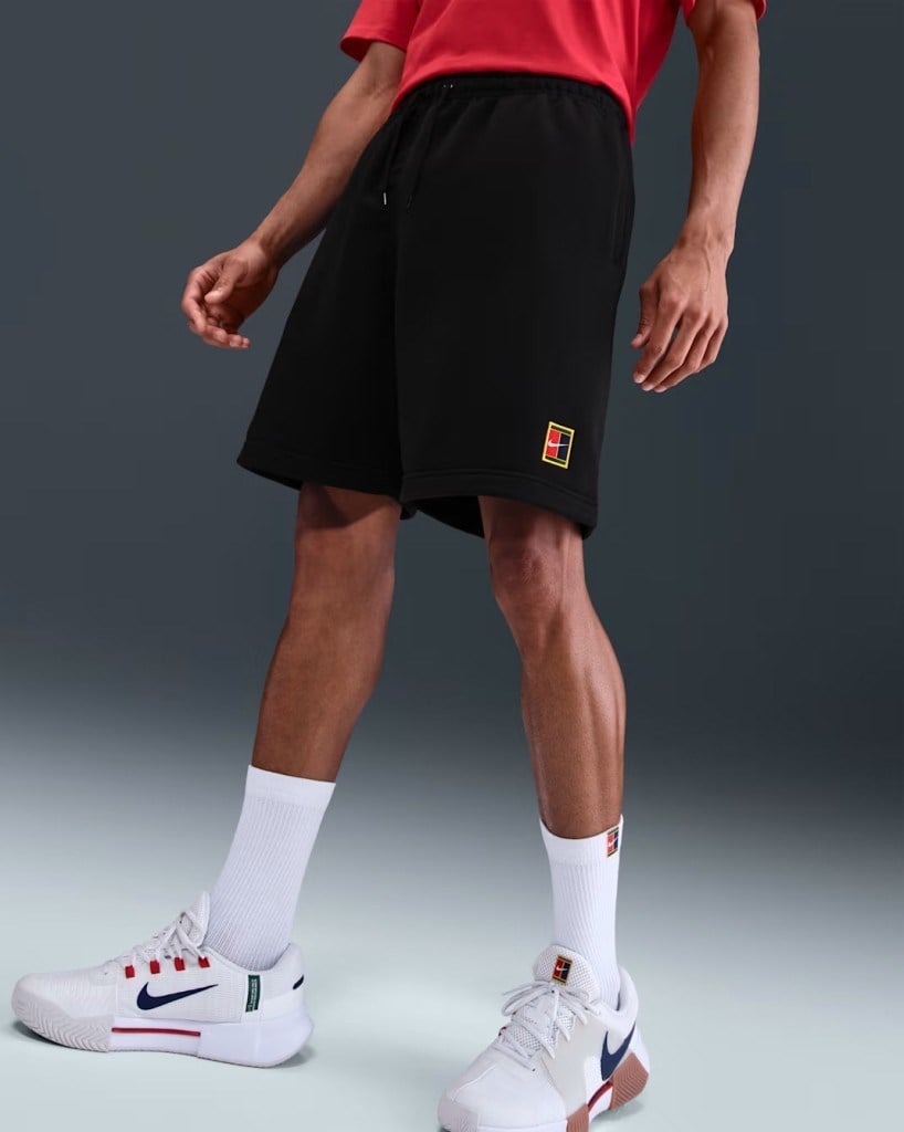 NikeCourt HM6768-010 Heritage Dri-FIT Fleece Erkek Tenis Şortu - Siyah
