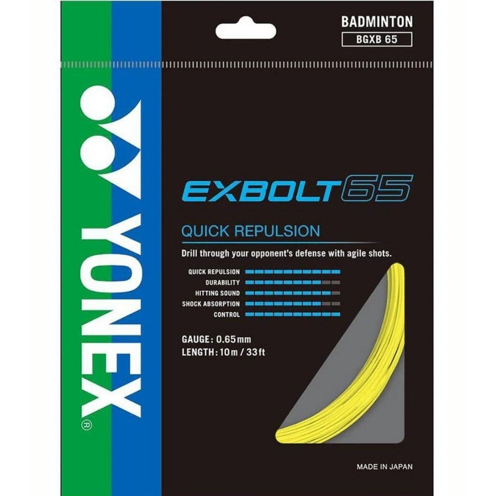 Yonex Exbolt 65 Badminton Kordajı 0.65 mm / 10 M - Sarı