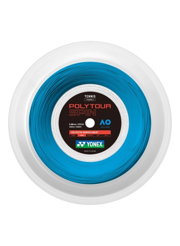 Yonex Poly Tour Spin 1.20 - 200 M Mavi Monofilament Tenis Kordajı
