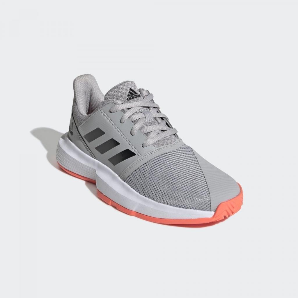 Adidas EH1102 CourtJam xJ Çocuk Gri Toprak Kort Tenis Ayakkabısı