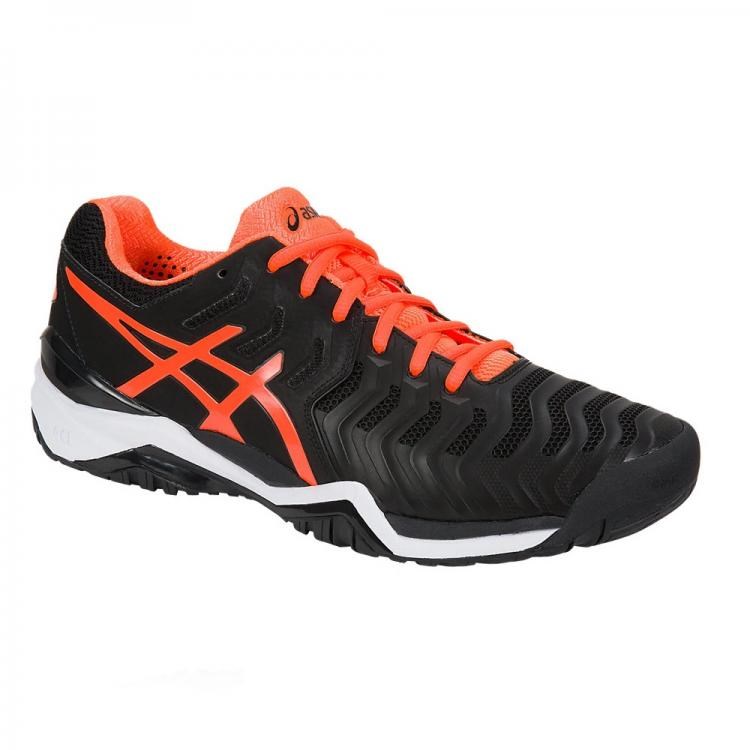 ASICS GEL RESOLUTION 7 SİYAH TURUNCU ERKEK TENİS AYAKKABISI