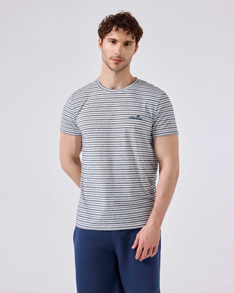 Ellesse 6SM5021-NV Erkek Tişört - Beyaz/Lacivert