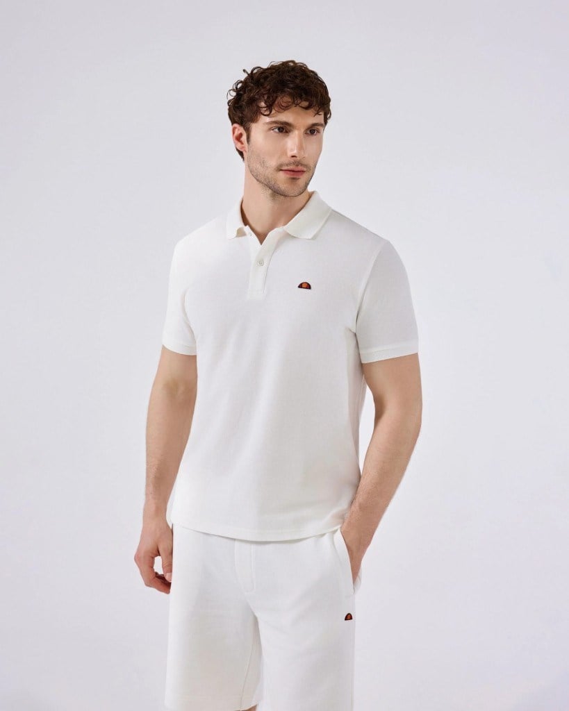 Ellesse 6SM5044-OF Erkek Polo Yaka Tişört - Kırık Beyaz