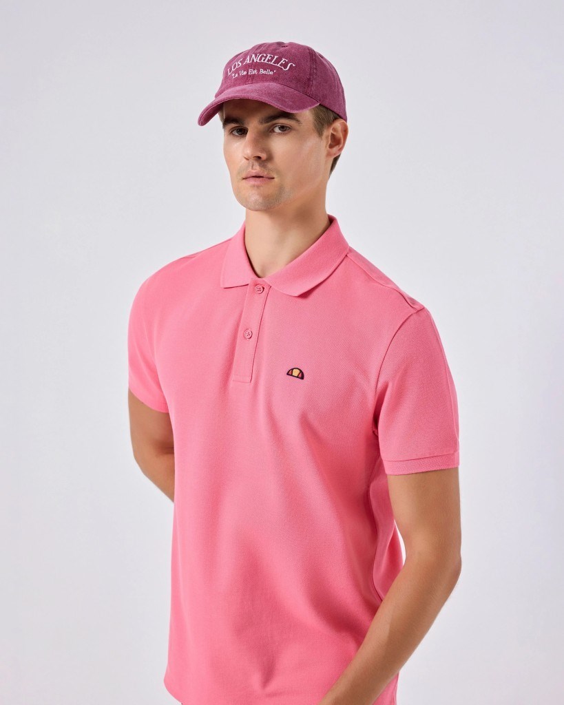 Ellesse 6SM5044-PN Erkek Polo Yaka Tişört - Pembe