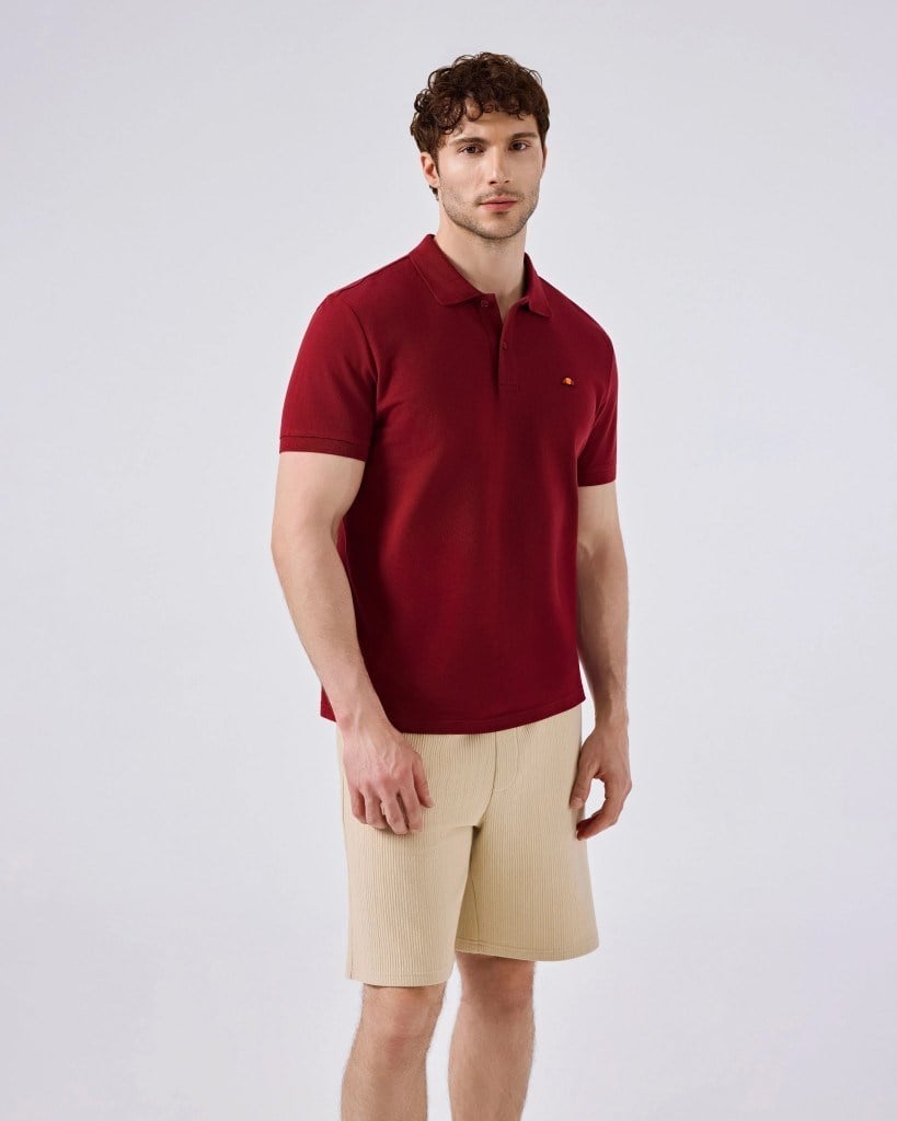 Ellesse 6SM5044-TRD Erkek Polo Yaka Tişört - Kırmızı