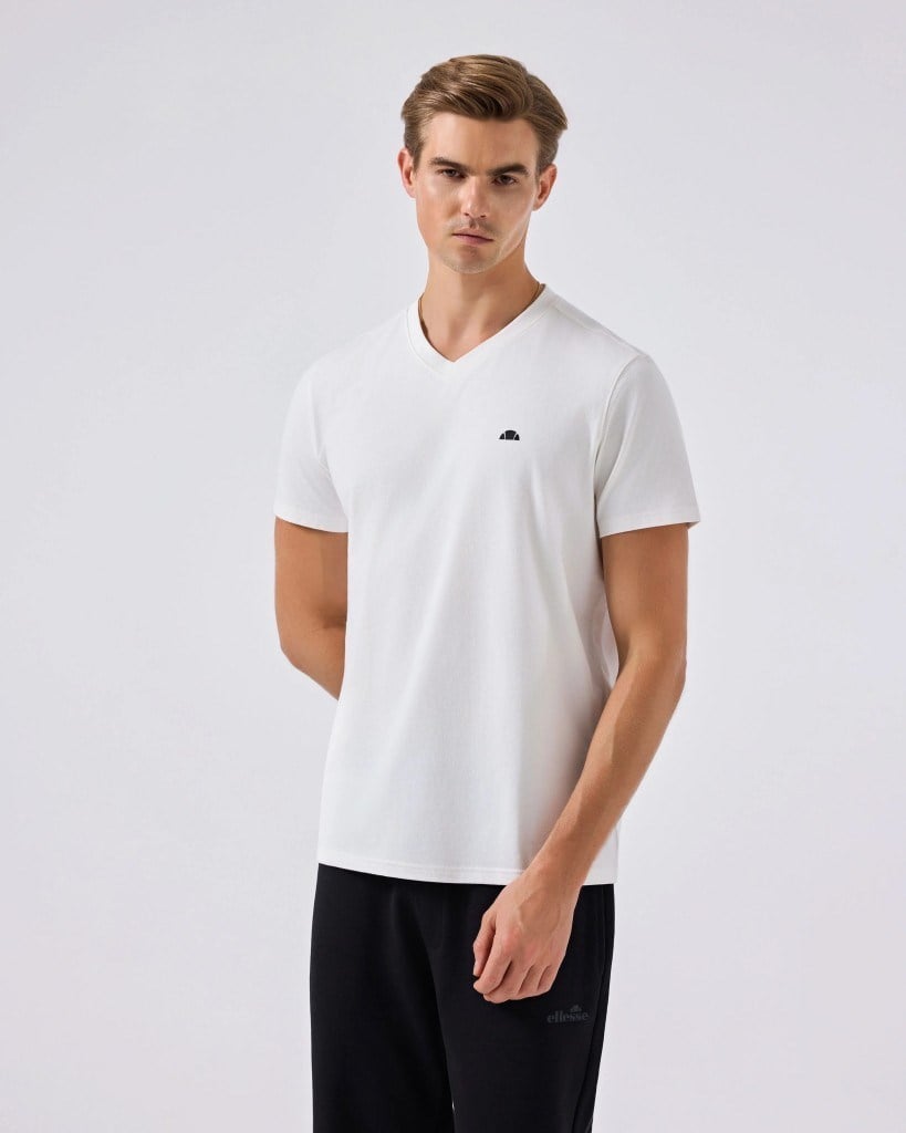 Ellesse 6SM5049-OF Erkek Tişört - Kırık Beyaz