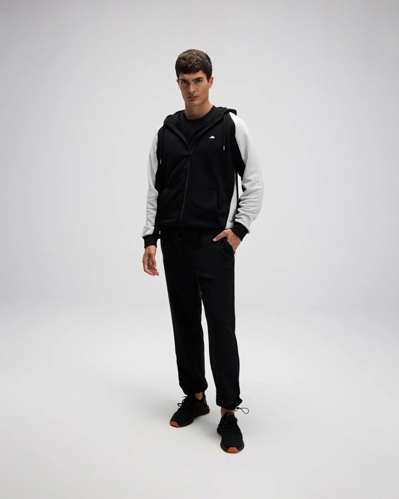 Ellesse EM560 Erkek Siyah Fermuarlı Kapüşonlu Siyah Sweat