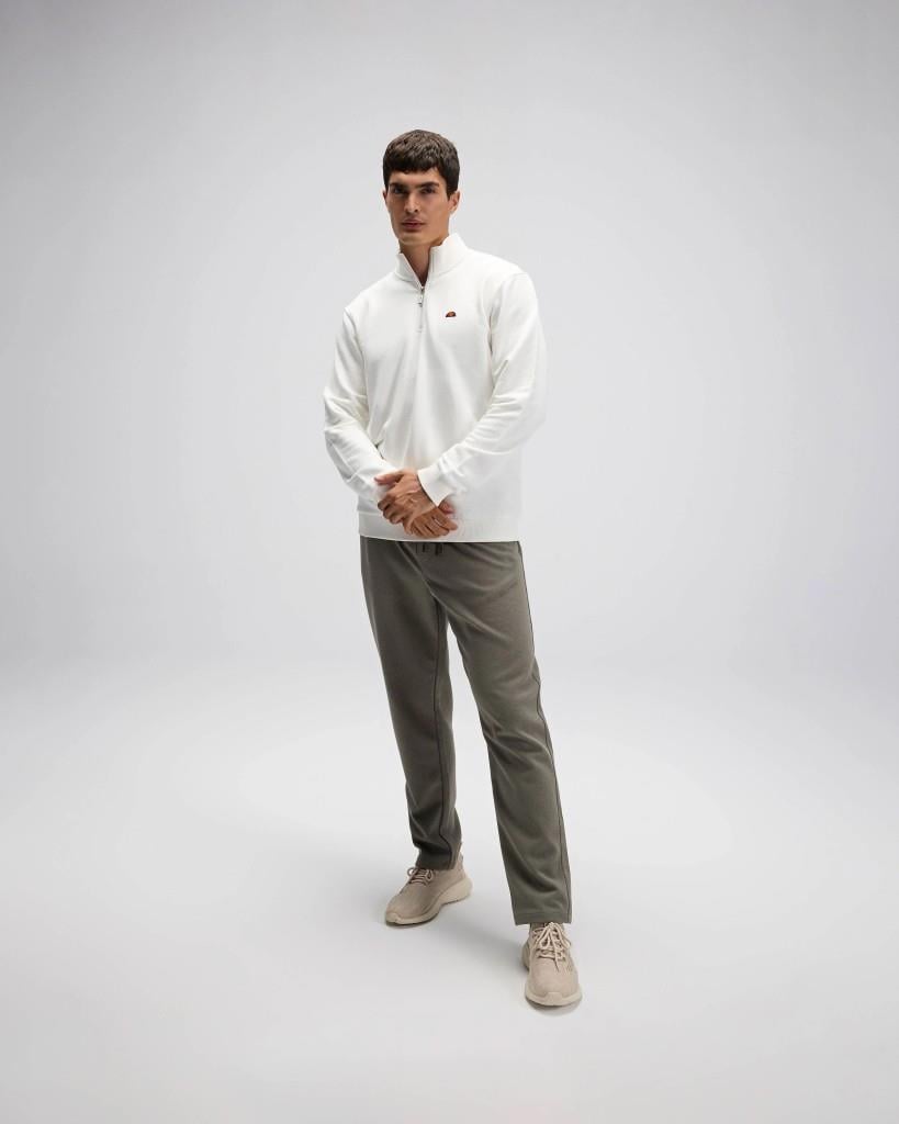 Ellesse EM580-OF Erkek Yarım Fermuarlı Beyaz Sweat