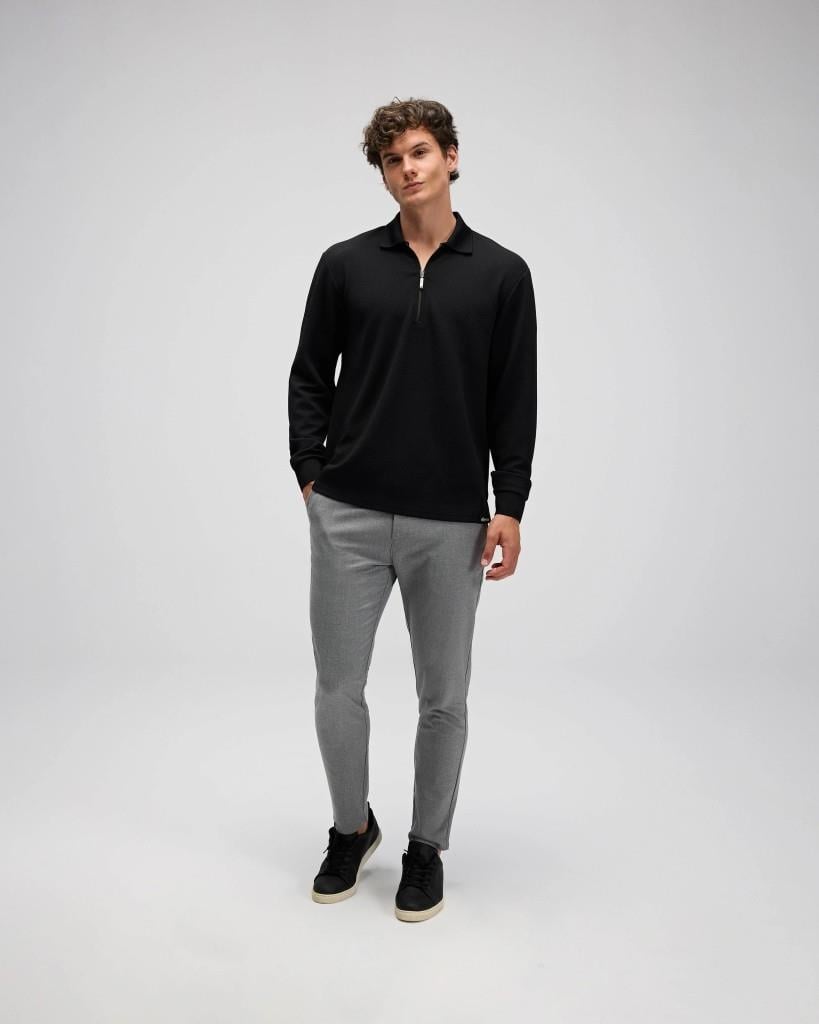 ELLESSE EM601-BK-BLACK-POLO SWEATSHIRT