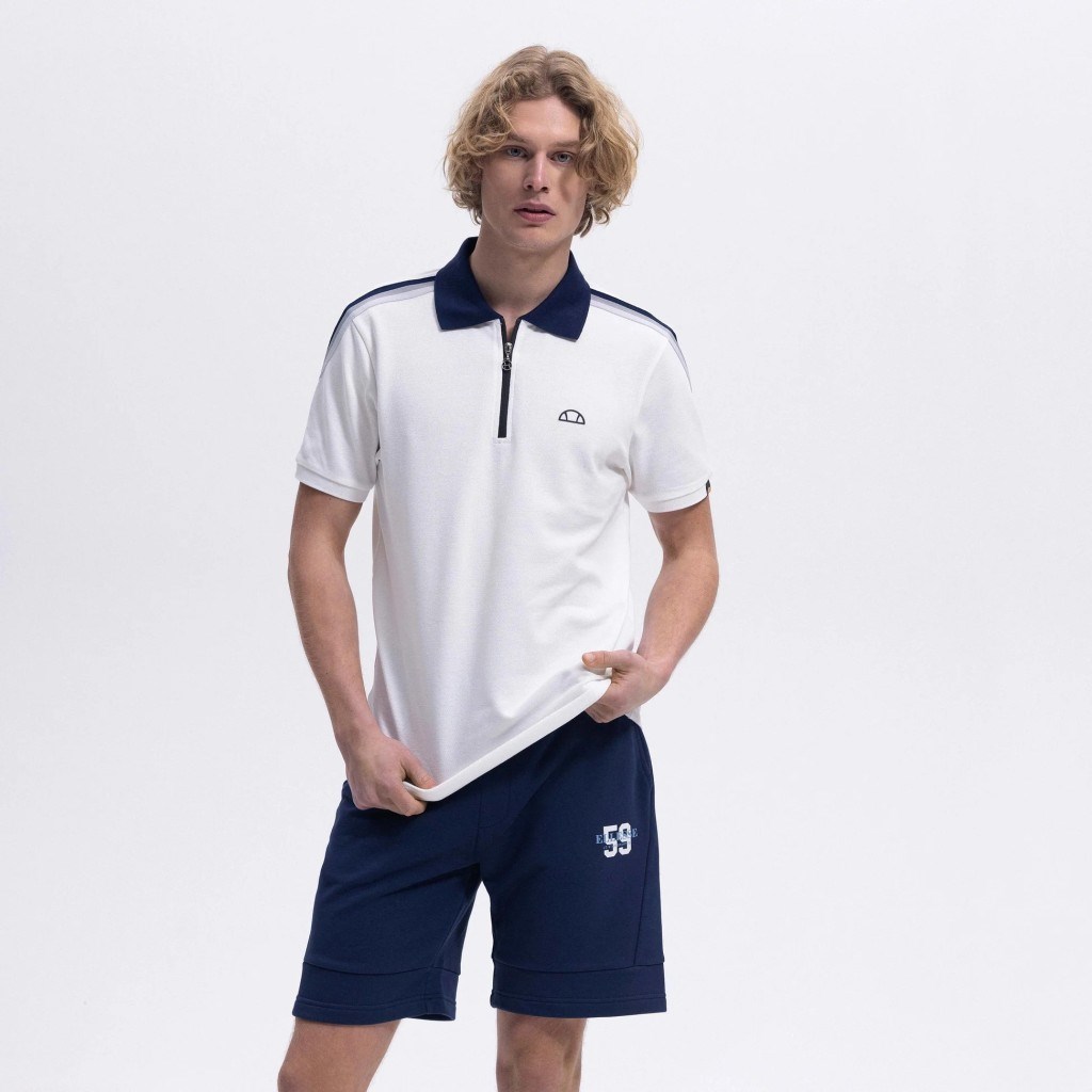 Ellesse Erkek Polo Yaka Kırık Beyaz Tişört - EM169-1-OF