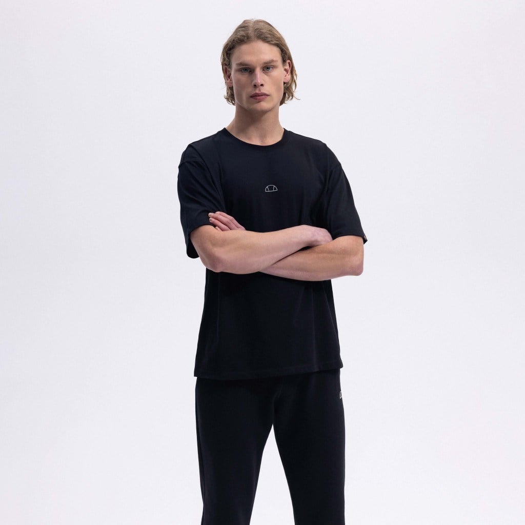 Ellesse Erkek Siyah Oversize Tişört EM376-BK