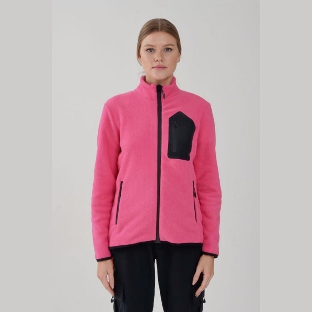 Exuma Kadın Tam Fermuarlı Polar 2322003 - Pembe