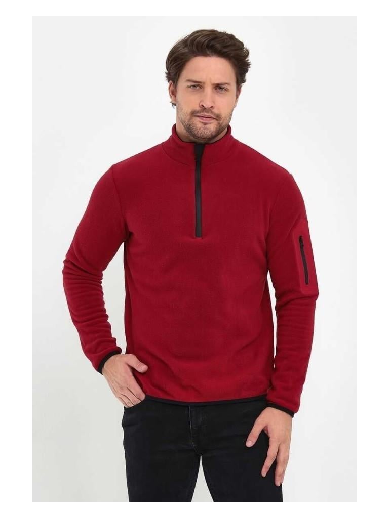 Exuma Yarım Fermuarlı Polar 2312002 - Bordo