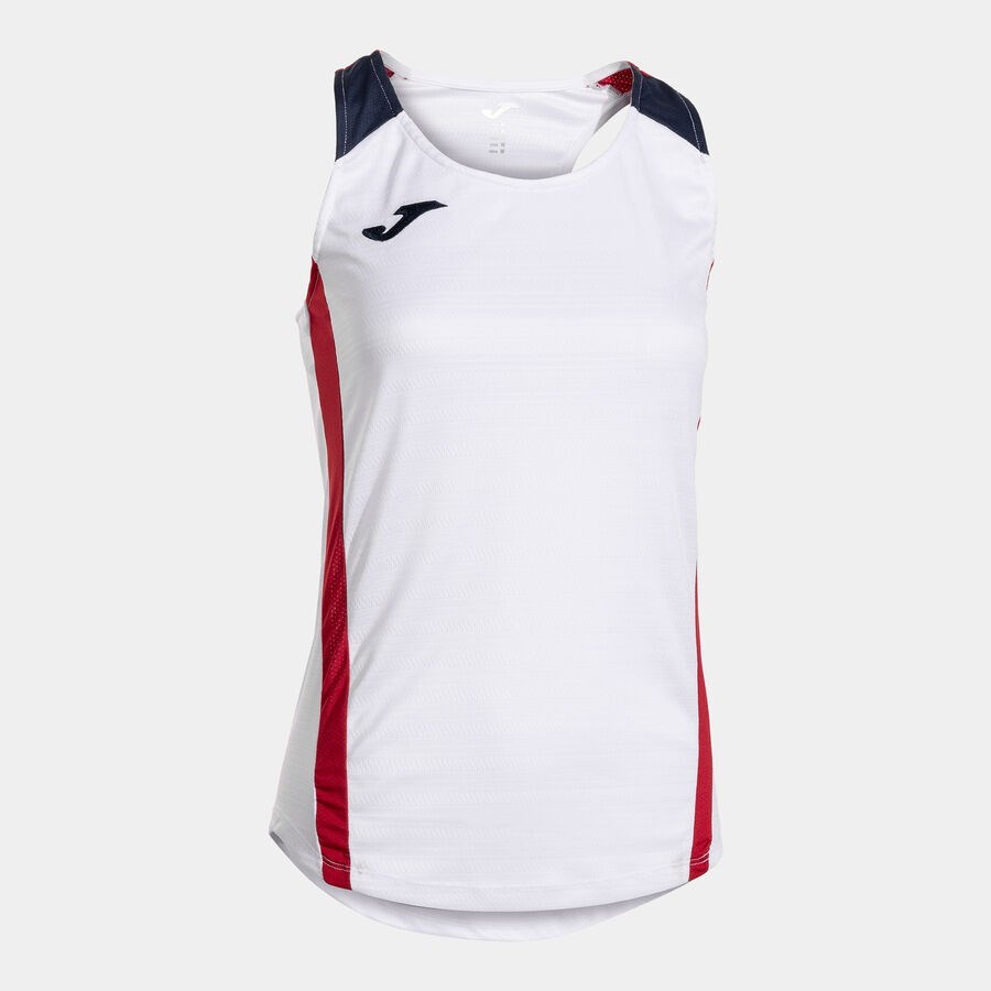 Joma 902521.206 Montreal Kadın Kolsuz Beyaz Kırmızı Spor Tişört