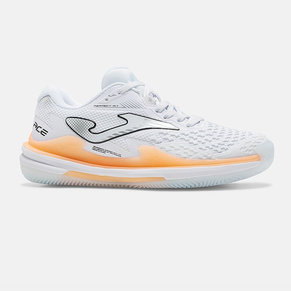 Joma TACELS2632C Ace Toprak Kort Kadın Tenis Ayakkabısı - Beyaz/Turuncu