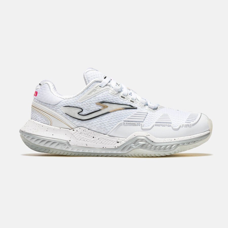 Joma TPOILS2602AC Point Lady 26 Toprak & Sert Kort Kadın Tenis Ayakkabısı - Beyaz/Altın