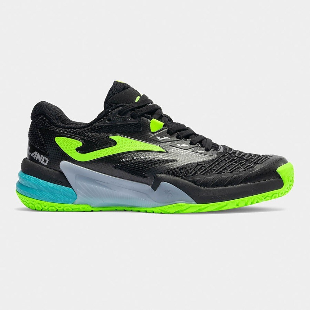 Joma TROLS2601C Roland Toprak Kort Erkek Tenis Ayakkabısı - Siyah/Neon Yeşil