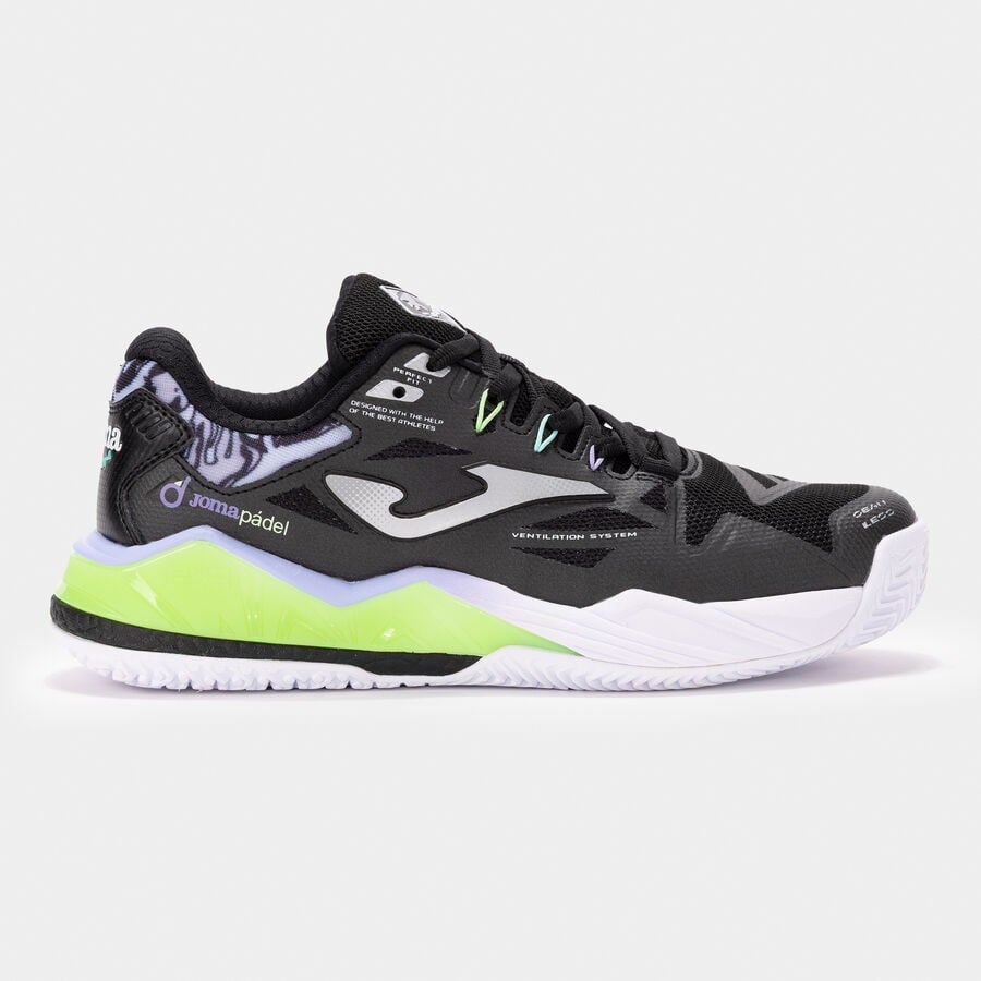 Joma TSPILS2601OM Spin Kadın Padel Ayakkabısı Siyah/Lime