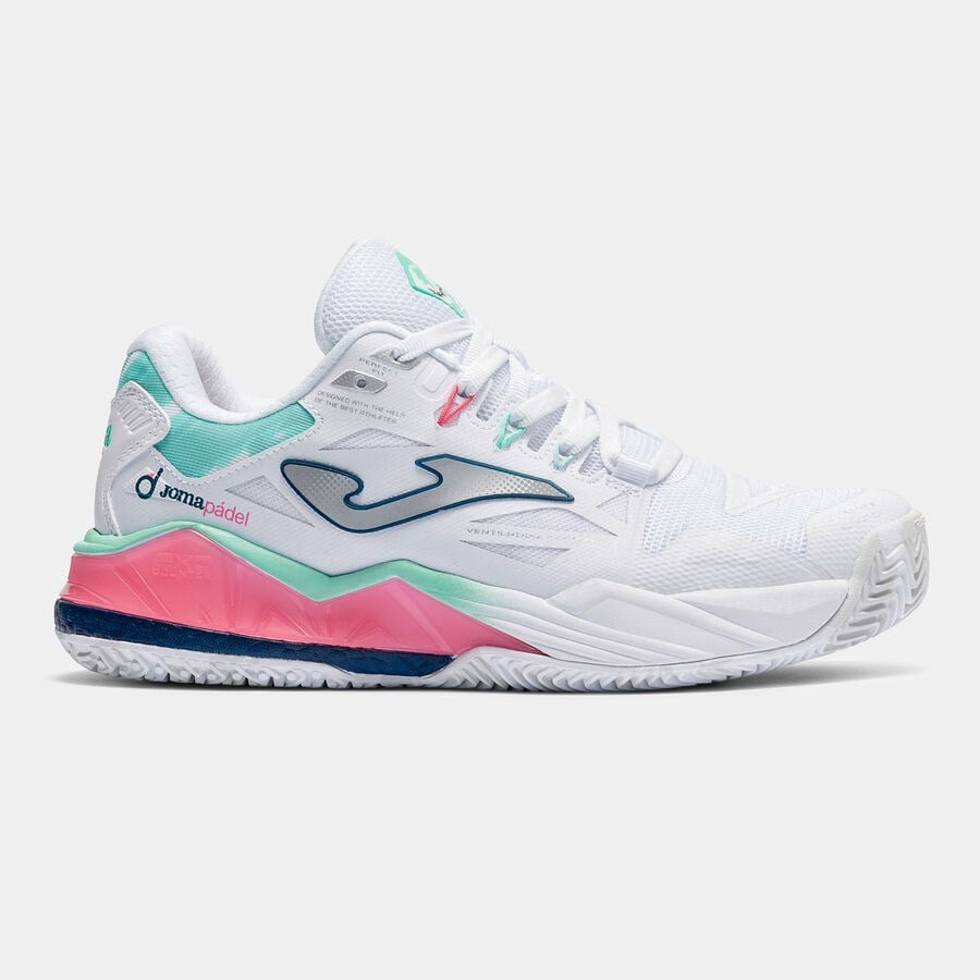 Joma TSPILS2602OM Spin Kadın Padel Ayakkabısı Beyaz/Pembe